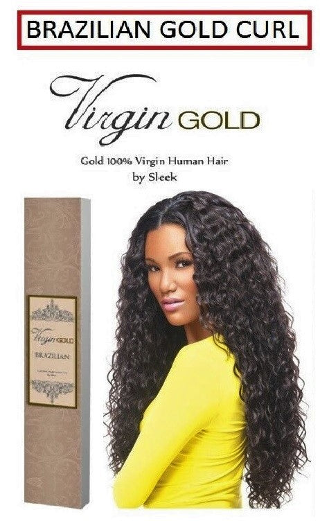 Sleek Virgin Gold Brazilian Gold Curl Human Hair Weave Extensions