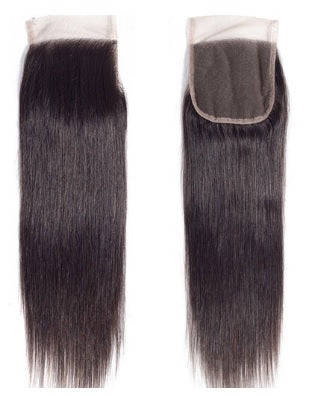 NATURAL STRAIGHT CLOSURE 4” x 4”