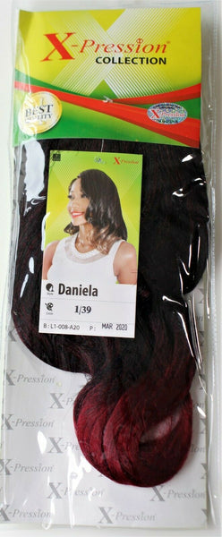 Wholesale X-pression Collection Daniela 15" 150g Weave on Synthetic Hair Extensions.