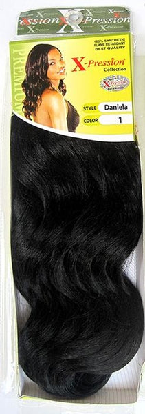 Wholesale X-pression Collection Daniela 15" 150g Weave on Synthetic Hair Extensions.