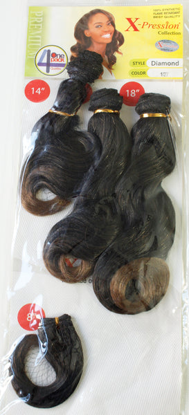 Wholesale X-pression Collection Diamond Weave on Synthetic Hair Extensions