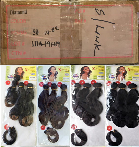 Wholesale X-pression Collection Diamond Weave on Synthetic Hair Extensions